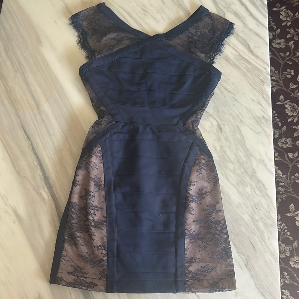 Dkny Black Ribbed Bodycon Cocktail Dress